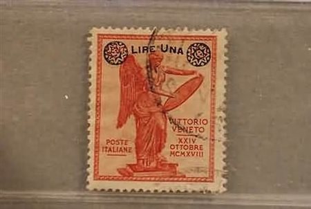 REGNO D'ITALIA - 1924, Vittoria soprastampata 1 lira su 10 c. (159). (E....