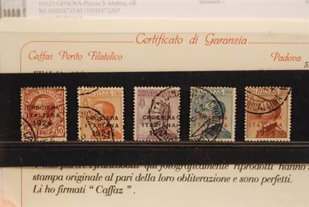 REGNO D'ITALIA - 1924, Crociera Italiana, 7 valori cpl. (162/68). (Cert....