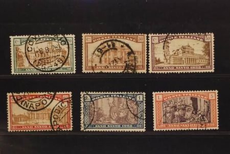 REGNO D'ITALIA - 1925, Anno Santo, 6 valori cpl. (169/74).(USATO)