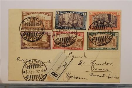 REGNO D'ITALIA - 1925, Anno Santo, 6 valori cpl. (169/74) su cartolina...