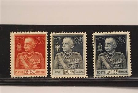 REGNO D'ITALIA - 1925-26, Giubileo, dentellati 11, 3 valori cpl....