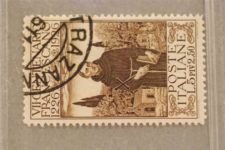 REGNO D'ITALIA - 1926, S. Francesco 5+2,50 lire (197). ( Donnini).(USATO)