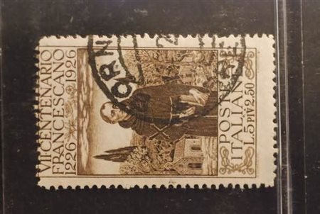 REGNO D'ITALIA - 1926, S. Francesco 5+2,50 lire (197), annullo da...