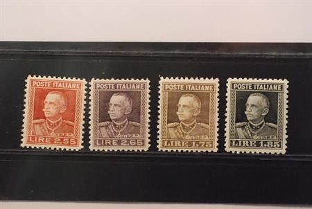 REGNO D'ITALIA - 1927, Effigie Vittorio Emanuele, 4 valori cpl. (214/17) ben...