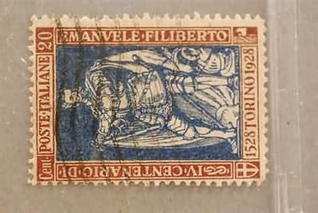 REGNO D'ITALIA - 1928, Emanuele Filiberto, 20 c. dent.13 3/4 (230).(USATO)