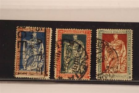 REGNO D'ITALIA - 1928, Emanuele Filiberto, 3 valori dent. 13 3/4 (230, 231,...