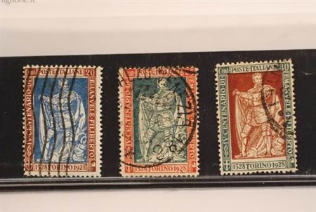 REGNO D'ITALIA - 1928, Emanuele Filiberto, 3 valori dent. 13 3/4 (230, 231,...