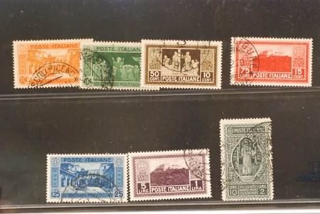 REGNO D'ITALIA - 1929, Montecassino, 7 valori cpl. (262/68). Annulli da...