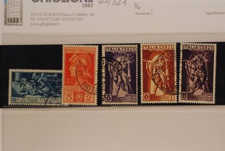 REGNO D'ITALIA - 1930, Ferrucci 5 valori (279/80+A.18/20). (Raybaudi).(USATO)