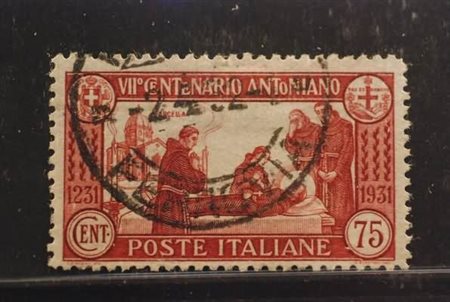 REGNO D'ITALIA - 1931, S. Antonio, 75 c. dent.12 (299).(USATO)