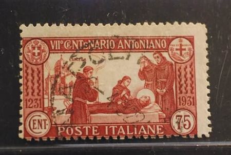 REGNO D'ITALIA - 1931, S. Antonio, 75 c. dent.12 (299).(USATO)