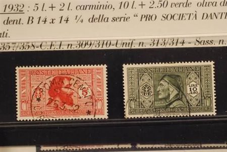 REGNO D'ITALIA - 1932, Dante Alighieri, i 2 alti valori (313/14). (Cert....