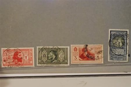 REGNO D'ITALIA - 1932, Dante Alighieri, 4 valori (313, 314, A.28, A.41)....