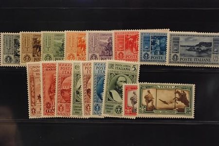 REGNO D'ITALIA - 1932, Garibaldi, 17 valori cpl. (315/24+A32/38) molto ben...