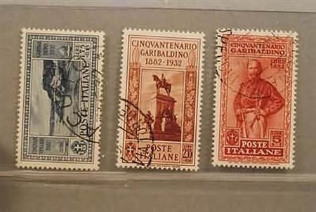 REGNO D'ITALIA - 1932, Garibaldi 3 alti valori (322/24). (E. Diena, Colla,...