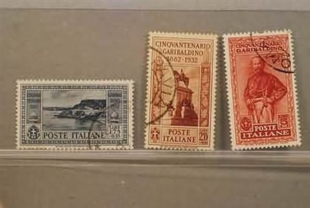 REGNO D'ITALIA - 1932, Garibaldi, i 3 alti valori (322/24). Annulli da...