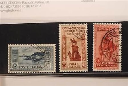 REGNO D'ITALIA - 1932, Garibaldi 3 alti valori (322/24). Annulli da...