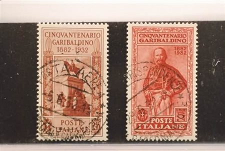 REGNO D'ITALIA - 1932, Garibaldi, i 2 alti valori (323, 324) con annulli da...