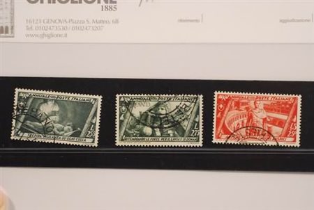 REGNO D'ITALIA - 1932, Decennale, i 3 alti valori (338, 339, 340) annulli da...