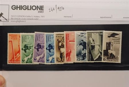 REGNO D'ITALIA - 1934, Calcio, 9 valori cpl. (357/61+A69/72) ben...