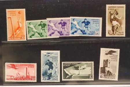 REGNO D'ITALIA - 1934, Calcio, 9 valori cpl. (357/61+A.69/72).(GOMMA INTEGRA)