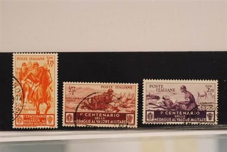 REGNO D'ITALIA - 1934, Medaglie, i 3 alti valori (374/76). Annulli da...