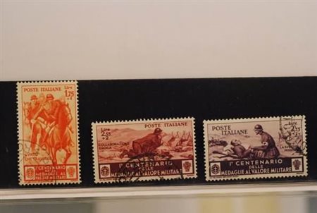 REGNO D'ITALIA - 1934, Medaglie, i 3 alti valori (374/76). Annulli da...