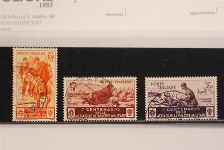 REGNO D'ITALIA - 1934, Medaglie, i 3 alti valori (374, 375, 376) annulli da...