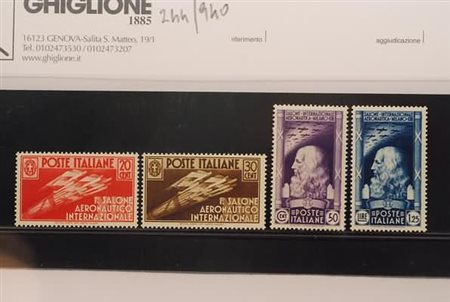 REGNO D'ITALIA - 1935, Salone Aeronautico, 4 valori cpl. (384/87) ben...