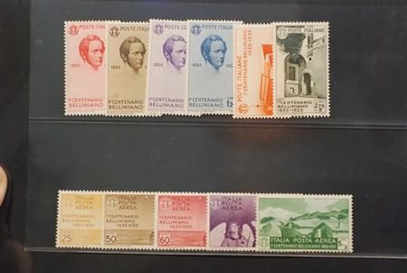 REGNO D'ITALIA - 1935, Bellini, 11 valori cpl. (388/93+A.90/94) ben...