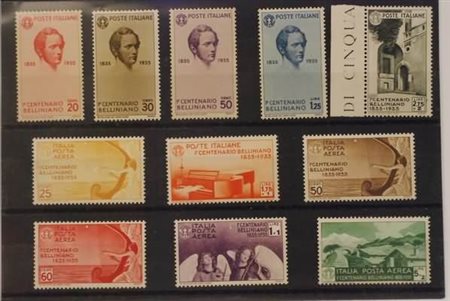 REGNO D'ITALIA - 1935, Bellini, 11 valori cpl. (388/93+A.90/94).(GOMMA INTEGRA)