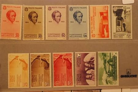 REGNO D'ITALIA - 1935, Bellini, 11 valori cpl. (388/93+A.). (Cert....
