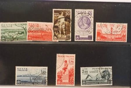 REGNO D'ITALIA - 1936, Orazio, 8 valori (398/405), annulli da esaminare.(USATO)