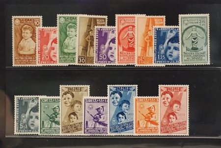 REGNO D'ITALIA - 1937, Colonie estive, 16 valori cpl. (406/15+A.100/105)...