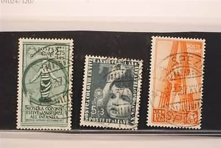 REGNO D'ITALIA - 1937, Colonie estive, 3 alti valori (413/15) con annulli non...