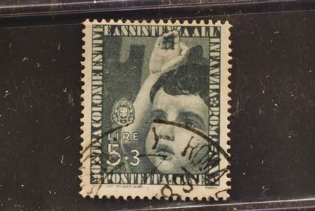 REGNO D'ITALIA - 1937, Colonie estive 5+3 lire (415). (Cert. R. Diena).(USATO)