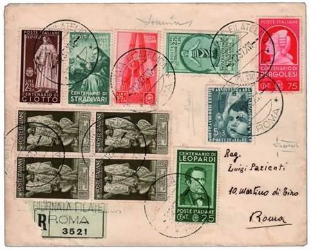 REGNO D'ITALIA - 1937, raccomandata da Roma per città, affrancata con 11...