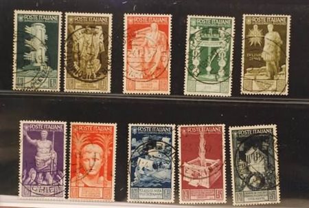 REGNO D'ITALIA - 1937, Augusto, 10 valori (416/25). (Sorani, Donnini).(USATO)