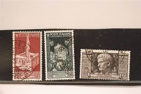 REGNO D'ITALIA - 1937, Augusto 3 alti valori (424/25+A.110) con annulli non...