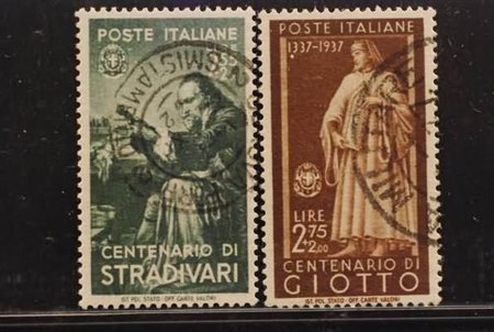 REGNO D'ITALIA - 1937, Uomini illustri, i 2 alti valori (434, 435). Annulli...