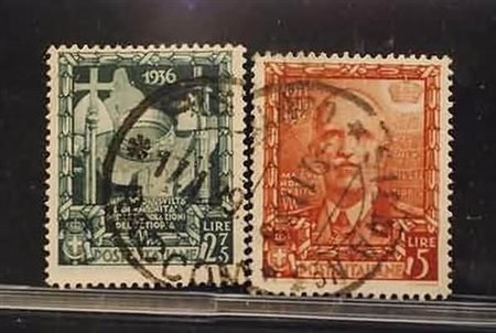 REGNO D'ITALIA - 1938, Impero, 2 alti valori (447, 448).(USATO)