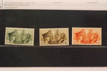REGNO D'ITALIA - 1941, Asse 3 valori cpl. non emessi (457A/C).(GOMMA INTEGRA)