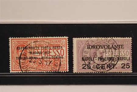 REGNO D'ITALIA - 1917, Posta aerea, i primi 2 valori (1, 2).(USATO)