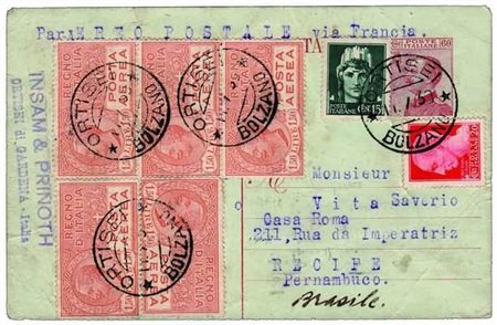 REGNO D'ITALIA - 1930, Posta aerea, 1,50 lire (6) 5 esemplari + Imperiale 15...