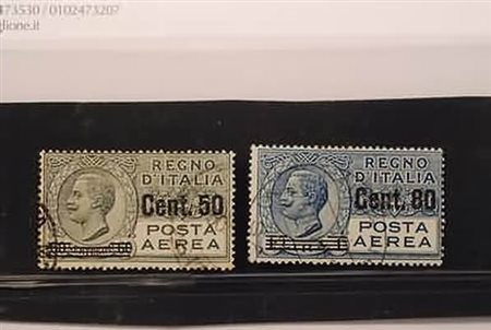 REGNO D'ITALIA - 1927, Posta aerea, soprastampati 2 valori cpl. (8/9)....