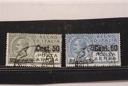 REGNO D'ITALIA - 1927, Posta aerea, soprastampati 2 valori cpl. (8/9)....