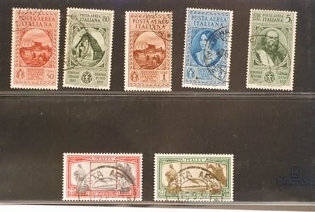 REGNO D'ITALIA - 1932, Posta aerea, Garibaldi 7 valori cpl. (32/38). Annulli...