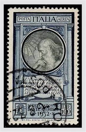 REGNO D'ITALIA - 1932, Posta aerea, Dante Alighieri 100 lire (41) ben...