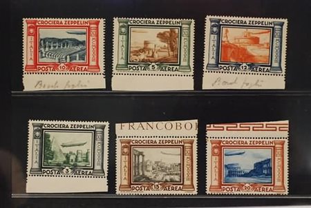 REGNO D'ITALIA - 1933, Posta aerea, Crociera Zeppelin, 6 valori cpl....