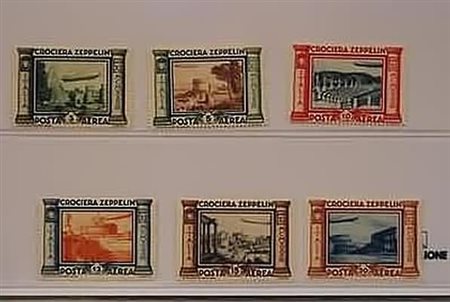 REGNO D'ITALIA - 1933, Posta aerea, Crociera Zeppelin, 6 valori cpl. (45/50)....